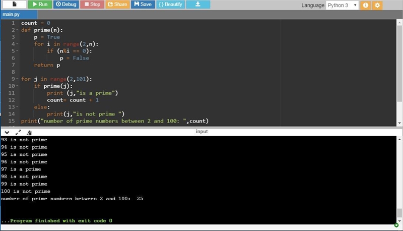 Finding Prime Numbers: Write code that finds and counts the number of prime numbers-example-1