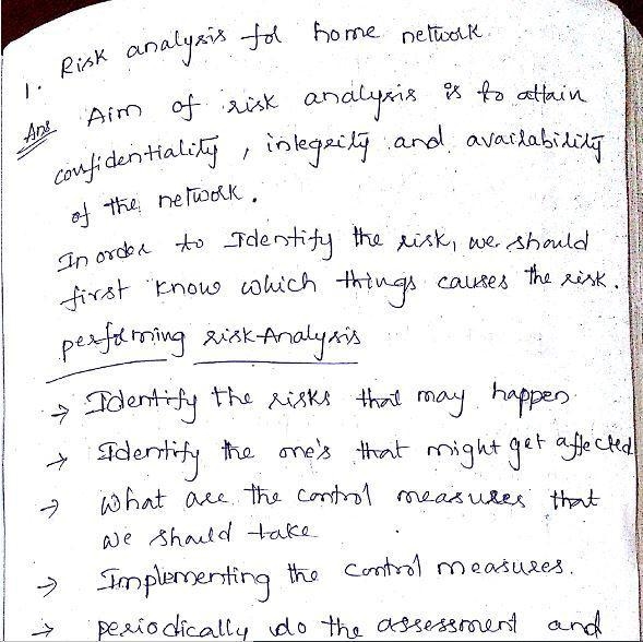 1. Perform risk analysis for your home network. 2. Prepare a disaster recovery plan-example-1