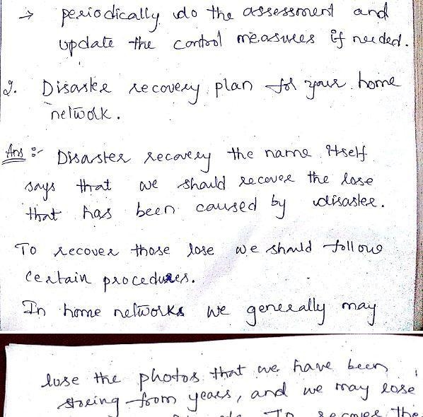 1. Perform risk analysis for your home network. 2. Prepare a disaster recovery plan-example-2