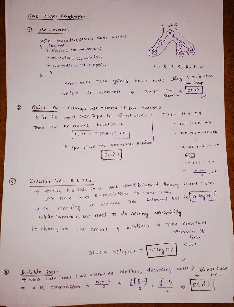 For each of the following algorithms, indicate their worst-case running time complexity-example-1