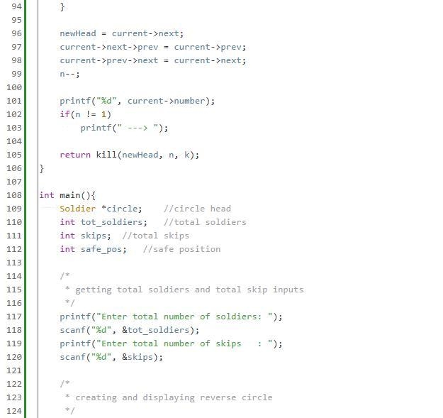 Write a C program that will use the circular doubly linked list. X-Kingdom has trapped-example-4