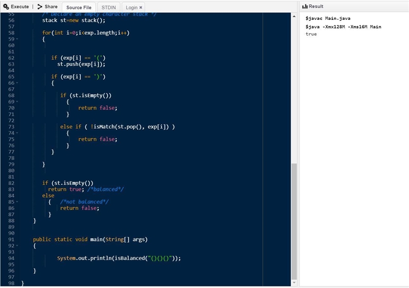 30 points) Suppose you are given a string containing only the characters ( and ). In-example-3