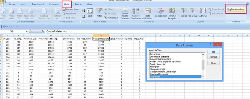 Use Excel to develop a regression model for the Hospital Database (using the &quot-example-1