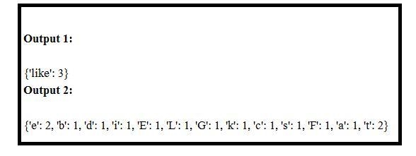 Def build_dictionary(string): d = dict() for x in string: if not d.get(x): d[x] = 1 else-example-1