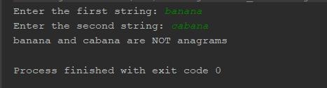 Two strings are anagrams if they are written using the same exact letters. Write a-example-2