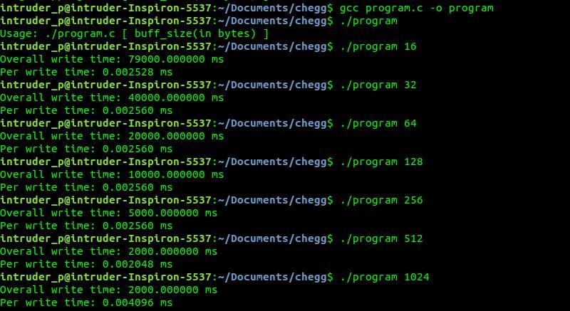 Implement a program to measure the impact of application-level buffer sizes on read-example-1