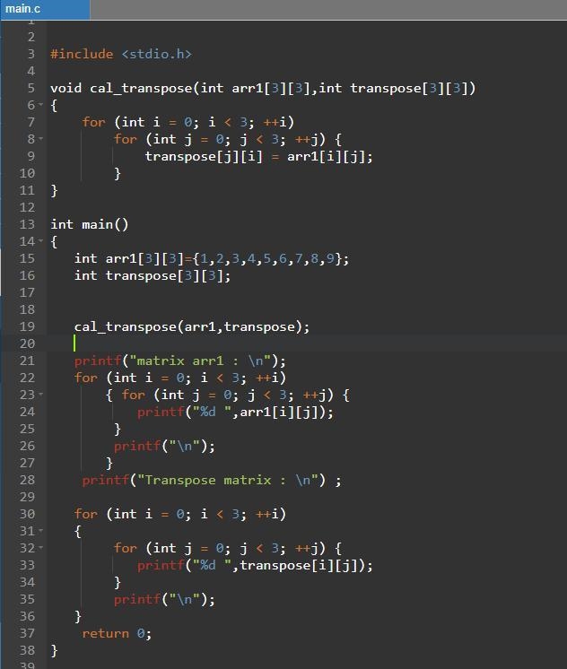 Problem 1: create an array that represents a 3 X 3 matrix: 1 2 3 4 5 6 7 8 9 Transpose-example-1