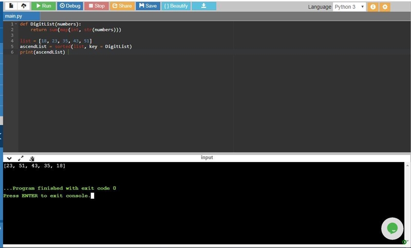 Write a program that displays the values in the list numbers in ascendingorder sorted-example-1