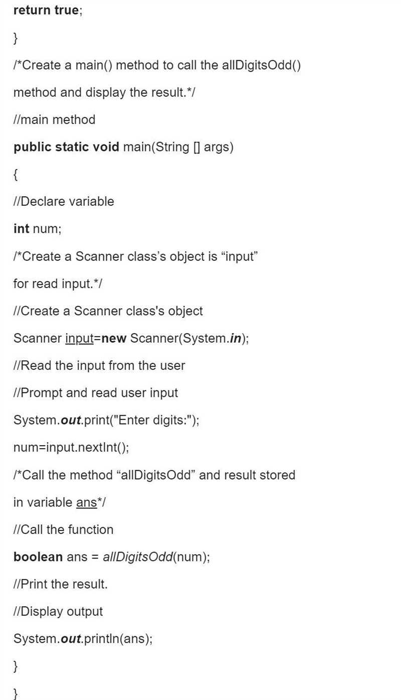 Write a method called allDigitsOdd that returns whether every digit of a positive-example-4