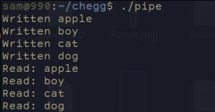 Create a program which will input data into a pipe one character at a time. Count-example-1