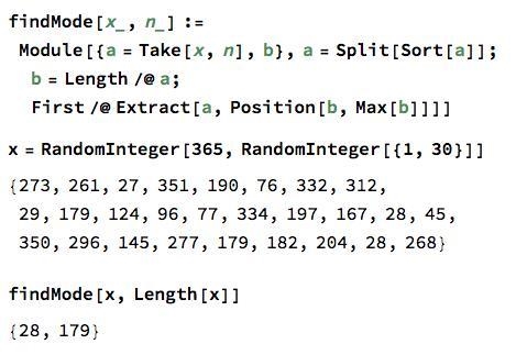 In statistics the mode of a set of values is the value that occurs most often. Write-example-1