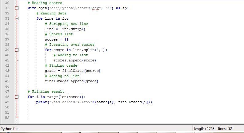 g You need to create a program that will read the scores from the CSV file, pass the-example-2