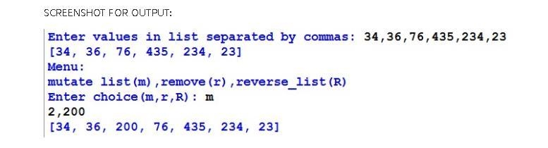 The main() module in the starter code below takes integar inputs separated by commas-example-3