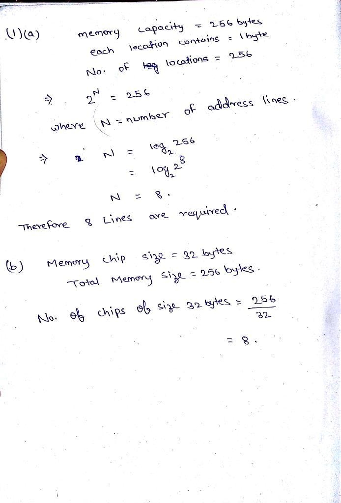 We want to construct a memory with 256 bytes in capacity. Assume that each byte has-example-1