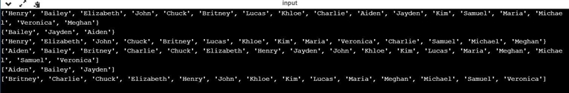 The following program includes fictional sets of the top 10 male and female baby names-example-1