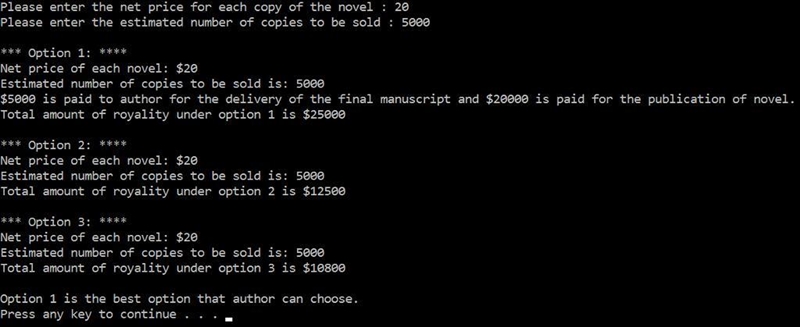 Redo Programming Exercise 16 of Chapter 4 so that all the named constants are defined-example-1