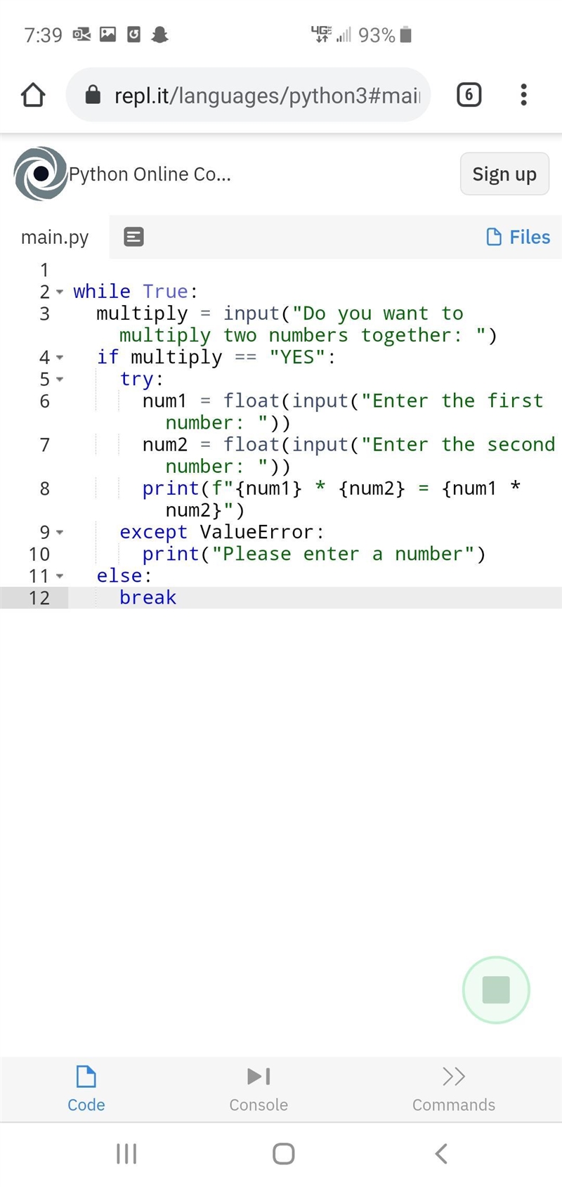 (PYTHON) Ask the user if they want to multiply two numbers entered from the keyboard-example-1