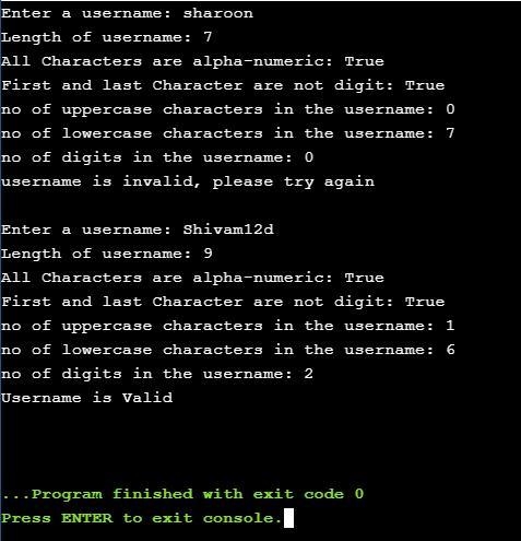 You have been asked to write a username validation program for a small website. The-example-1