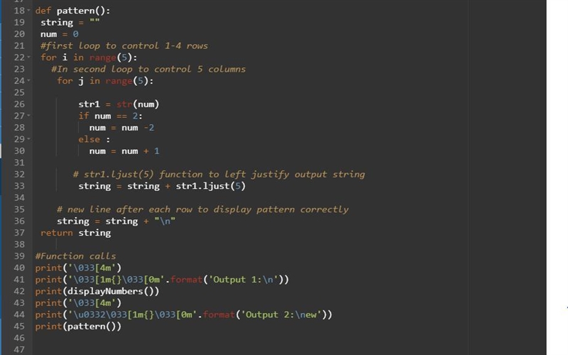 Question 4: Write the code for a for-loop that prints the following outputs. You should-example-2