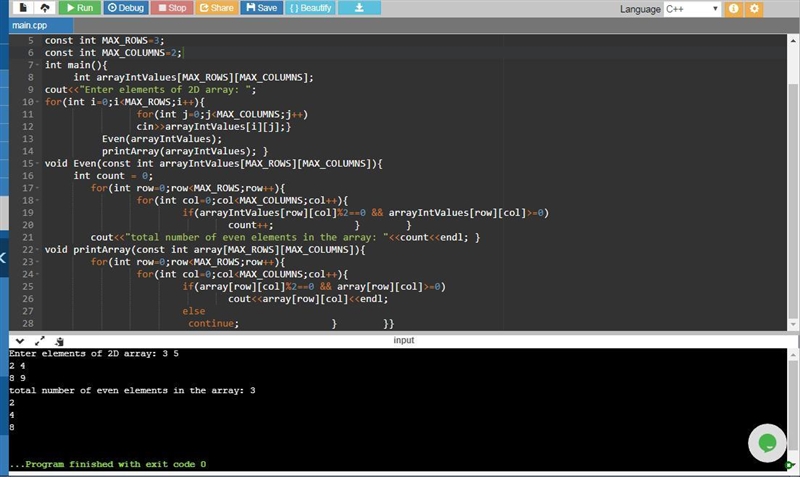 Given that arrayIntValues [MAX_ROWS][MAX_COLUMNS] is a 2 dimensional array of positive-example-1