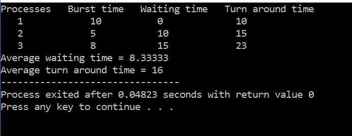 This programming project is to simulate a few CPU scheduling policies discussed in-example-1