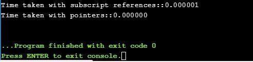 Write a C program that does a large number of references to elements of two-dimensioned-example-1