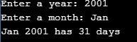 JAVA Write a program that prompts the user to enter a year and the first three letters-example-1