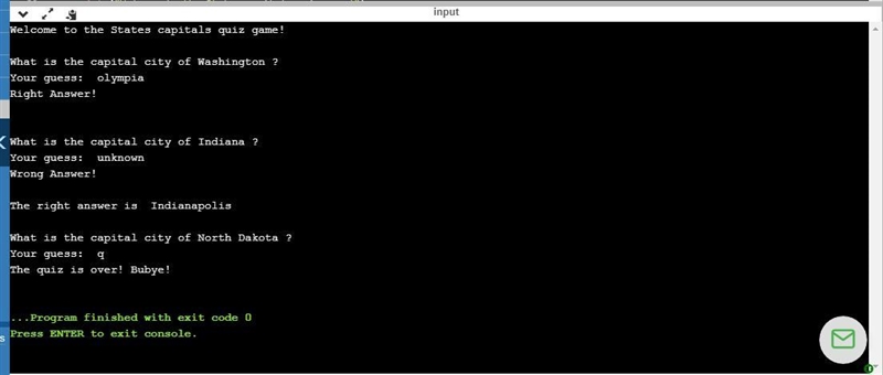 Write a program that creates a map containing the U.S. states as keys, and their capitals-example-1