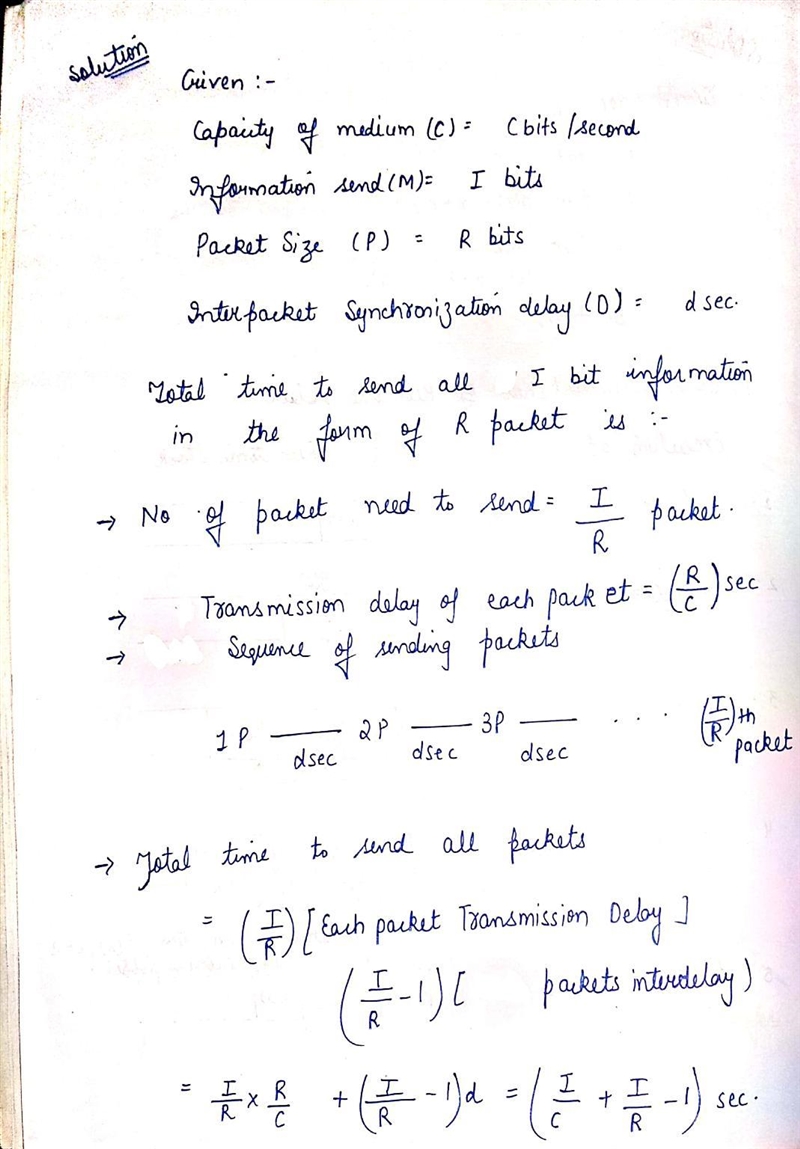 Consider a physical transmission medium of capacity C bits/sec between two stations-example-1