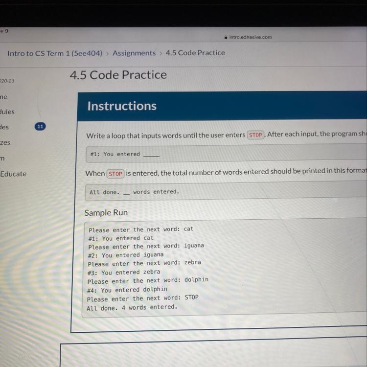 4.5 code need help we are not to the stage .format Teacher does not want that-example-1