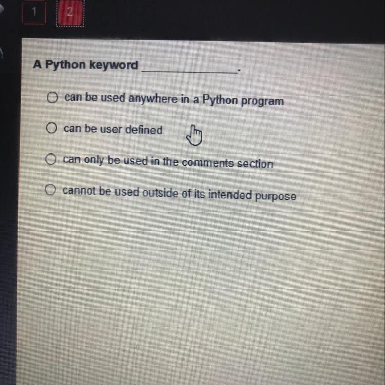 A python keyword______.-example-1