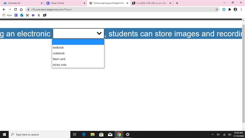 Using an electronic , students can store images and recordings in one location.-example-1