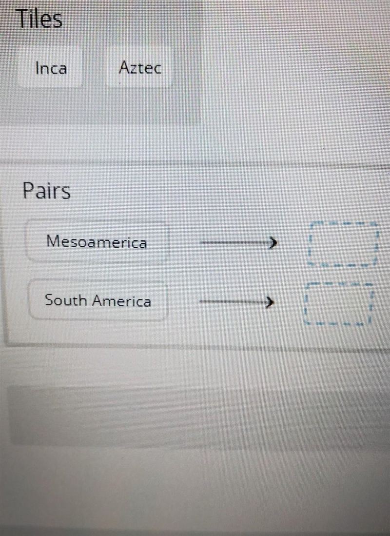 Based on your prior knowledge, match each civilization to the region it occupied. ​-example-1
