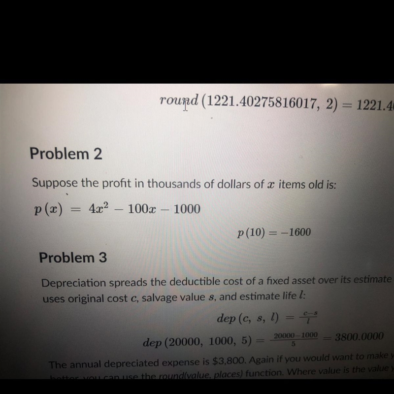 Code Problem 2 in Python 2. Problem 2 Suppose the profit in thousands of dollars of-example-1