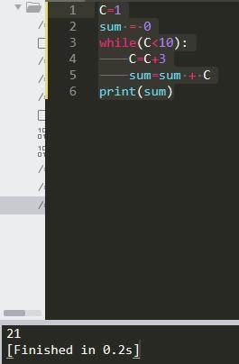 What is output? C = 1 sum 0 while (c < 10): c = c + 3 sum sum + C print (sum)-example-1