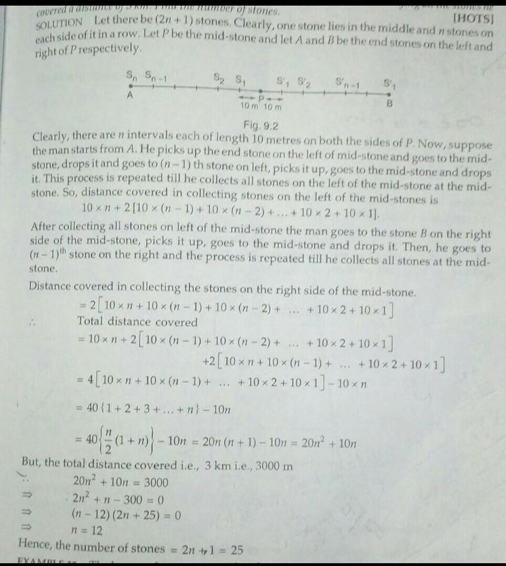 Along a road lies a odd number of stones placed at intervals of 10 metres. These stones-example-1