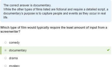 Which type of film would typically require the least amount of input from a screenwriter-example-1