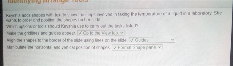 Keyshia adds shapes with text to show the steps involved in taking the temperature-example-1