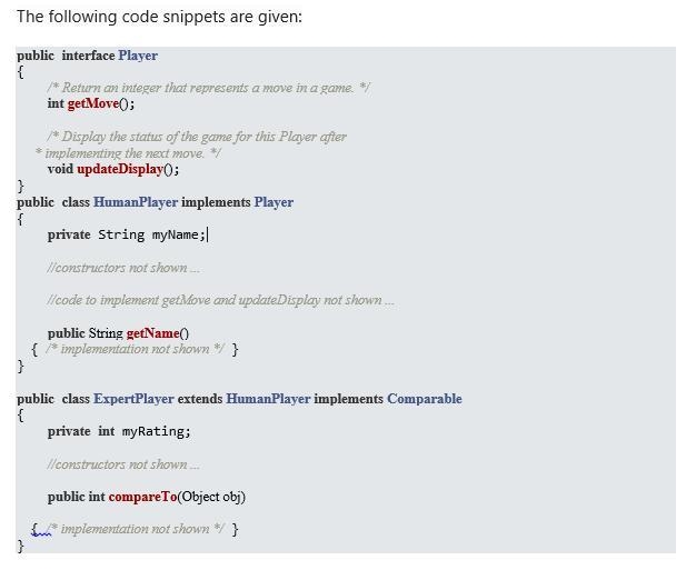 Which of the following is correct implementation code for the compareTo method in-example-1