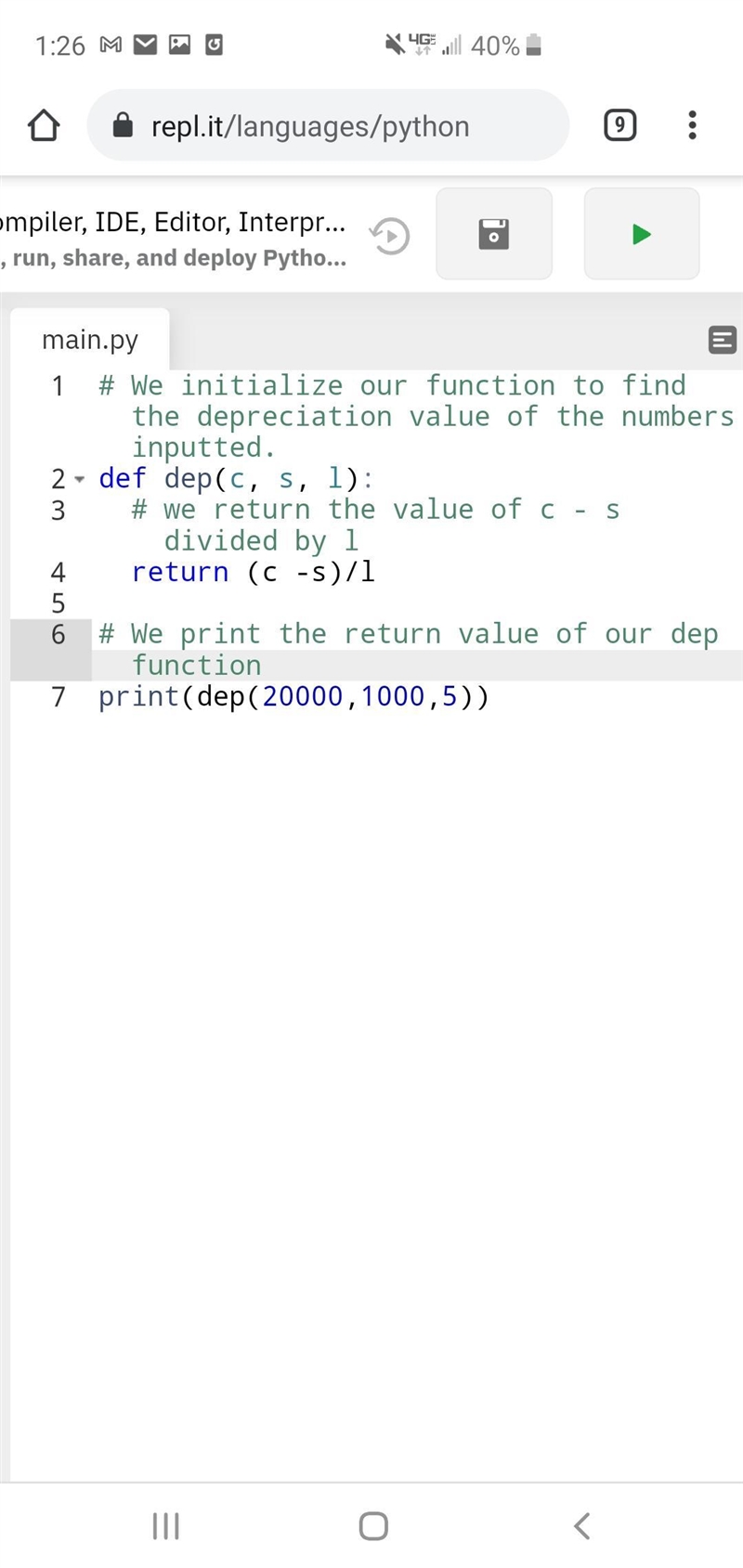 Code Problem 3 in Python 2. Problem 3 Depreciation spreads the deductible cost of-example-1