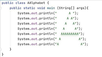 Write a program to output a big A like the one below-example-1