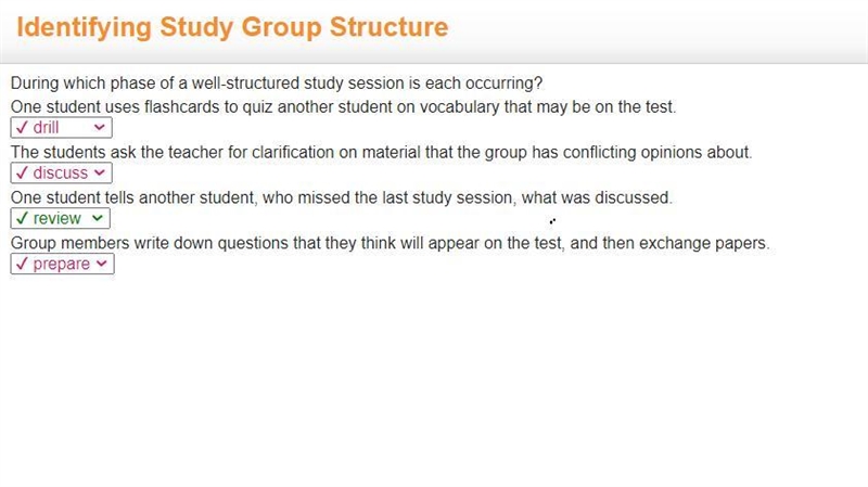 20 points! Help ASAP! During which phase of a well-structured study session is each-example-1