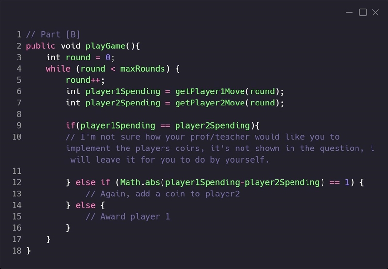 This question involves a simulation of a two-player game. In the game, two simulated-example-2