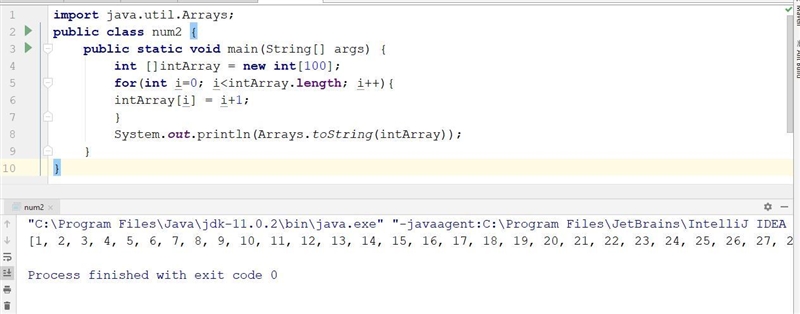 Write a program to assign distinct number between 1 and 200 into an int array of 100 elements-example-1