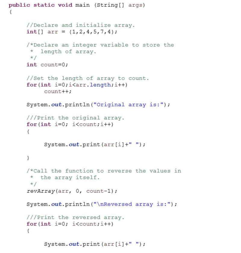 An array of ints, arr, has been declared and initialized. Write the statements needed-example-3