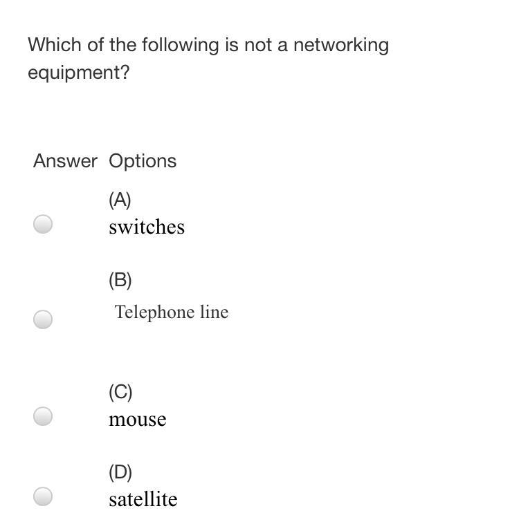 Which of the following is not a networking equipment?-example-1