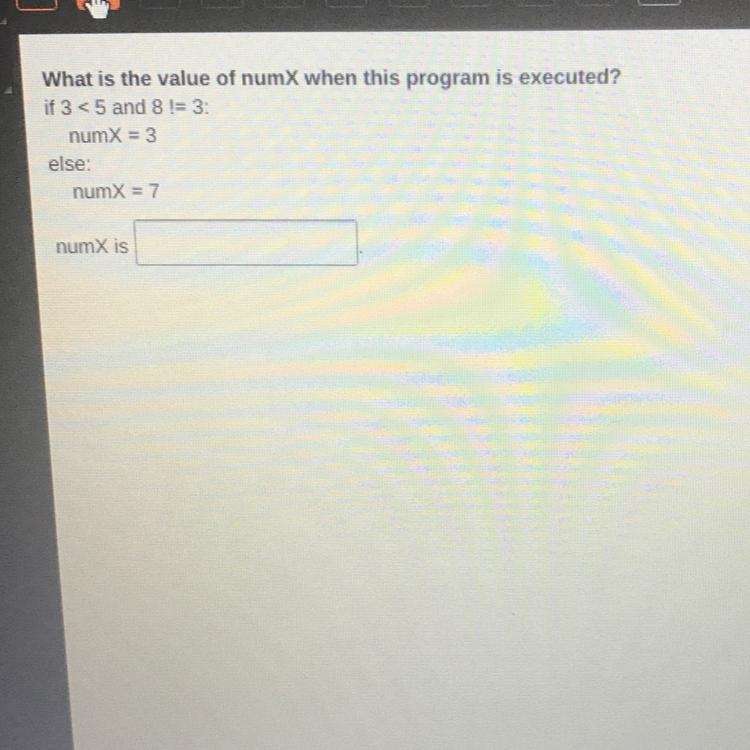 NEED HELP ASAP. What is the value of numX when this program is executed ?-example-1