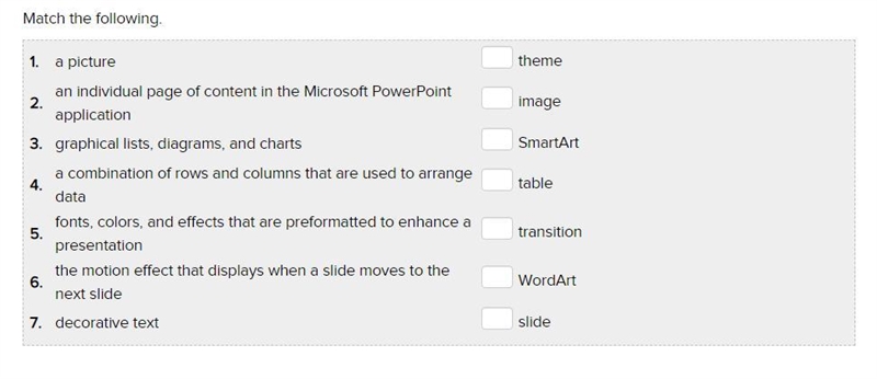 Match The Following i need more characters to ask a question. Fun-example-1