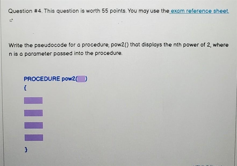 Pls help quick Question #4. This question is worth 55 points. You may use the exam-example-1