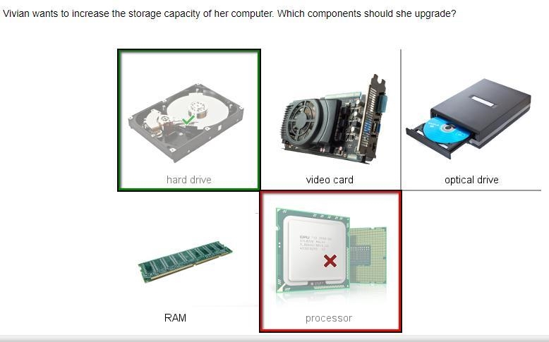 Vivian wants to increase the storage capacity of her computer. Which components should-example-1